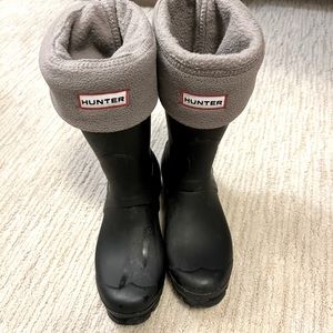 Short hunter rain boots with fleece liner